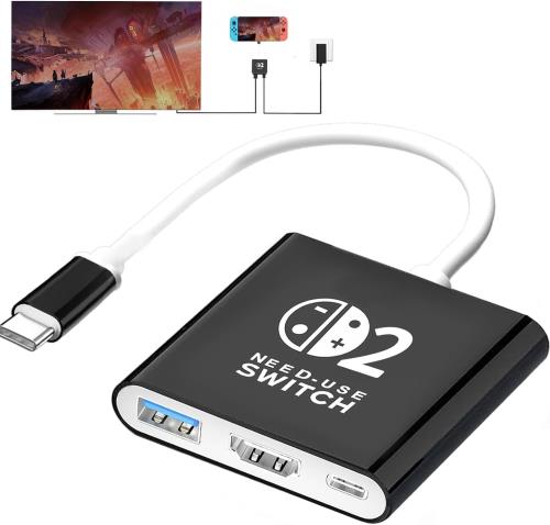 Switch 2用ドック3in1多機能スイッチ 2 ドック テレビ接続出力 直接にTV出力 ドック多機能 HDMI 4K@60H..