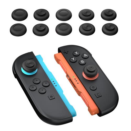 NEWDERY Switch 2用 スティックカバー 12個キット ジョイコン2用 スティックキャップ シリコン グリップキャップ 周辺機器 取り付け簡単 快適な手触り 防汗 Switch 2 Joy-con/Switch 2 Pro/Switch コントローラー対応 ブラック