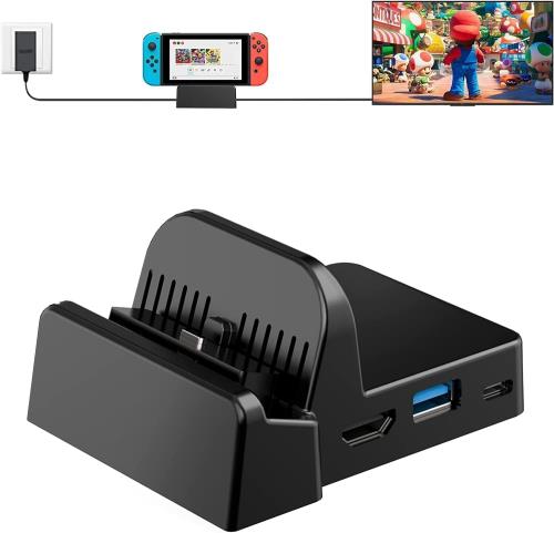 Switch ドック, OLCLSS Switch対応多機能ミニドックTV/テーブルモード対応4Kビデオ出力 PD急速充電｜熱..