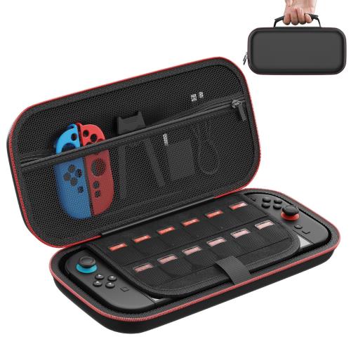 OLCLSS Nintendoo Switch 2（2025）対応 収納ケース 大容量 手持ちキャリングケース 防水EVAハードシェル 耐衝撃設計 ダブルファスナー付き 2枚ガラスフィルム＆8個スティックカバー付き