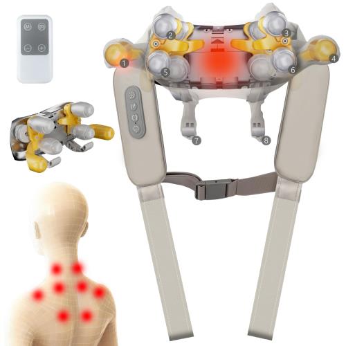 2025新登場ネックケア リラックス 日本語音声ガイダンス リモコン付き 首・肩・腰・背中・太もも・ふくらはぎ リラクゼーション器 5種類モード 4段階強度調節 3段階温熱機能 3Dショルダーリラクゼーション器 ネックウォーマー ネックリラックス 全身使用可能 長さ調節可能 コ