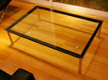 コルビジェ ガラステーブル LC10 センターテーブル,デザイナーズ テーブル コーヒーテーブル リビングテーブル,デザイナーズ・リプロダクト 幅120cm×奥行80cm