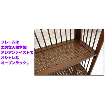 オープンラック 木製 天然木 幅60 ディスプレイラック,飾り棚 木製 和風 和室 インテリア家具 ラック シェルフ,レトロ調 棚 アジアン家具 【完成品】【品質1年保証(除く業務使用)】
