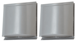 三菱 システム部材【P-100VSSQ5】2パイプ取付用屋外フード 防音用・角形・ステンレス製・防虫網付 〔IF〕