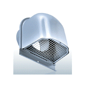 西邦工業【CFN125SBL】金網型3メッシュ　下部開閉タイプ外壁用ステンレス換気口　深型フード〔HF〕