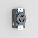 Яアメリカン電機 【3120-P】黒色 パネル用コンセント 引掛形 15A 接地形2P 250V (NEMA L6-15)