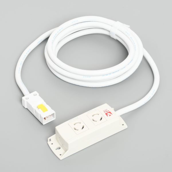 Яアメリカン電機 【KC1076】白色 マルチユースOAタップ 引掛形2ヶ口 コード3m ハーネスプラグ 125V
