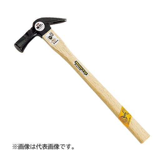 ●仮止め作業に便利なマグネット付！ (使用釘 N35〜N65) ※マグネット部は、仮枠作業用に設計していますので、35mm以下の釘には使用できません。 中サイズ　PAT. サイズ：すべり止 全長(約)：390mm 頭の全長(約)：138mm 口径(約)：29φ 全重量(約)：570g