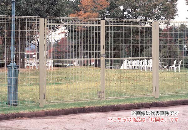 ●u.四国化成建材【EMM1F-1008SBK】ブラック スチールメッシュ門扉 EMM1F型 打掛錠仕様 片開き 995×800mm 南京錠付