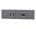 ###β神保電器 配線器具【KAG-2606SG】ソリッドグレー NKシリーズ 家具・機器用 コンセント+USBコンセントセット 受注生産
