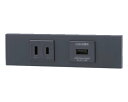 ###β神保電器 配線器具【KAG-2607SB】ソフトブラック NKシリーズ 家具・機器用 コンセント+USBコンセントセット 受注生産