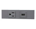 ###β神保電器 配線器具【KAG-2612SG】ソリッドグレー NKシリーズ 家具・機器用 接地コンセント+USBコンセントセット 受注生産
