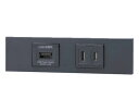 ###β神保電器 配線器具【KAG-2616SB】ソフトブラック NKシリーズ 家具・機器用 USBコンセント+扉付コンセントセット 受注生産