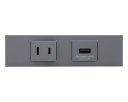 ###β神保電器 配線器具【KAG-2728SG】ソリッドグレー NKシリーズ 家具・機器用 コンセント+USBコンセントセット (シボ加工品) 受注生産