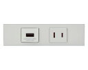 ###β神保電器 配線器具【KAG-2730PW】ピュアホワイト NKシリーズ 家具・機器用 USBコンセント+コンセントセット (シボ加工品) 受注生産