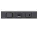 ###β神保電器 配線器具【KAG-3726SB】ソフトブラック NKシリーズ 家具・機器用 3路スイッチ+USBコンセント+コンセントセット (シボ加工品) ...