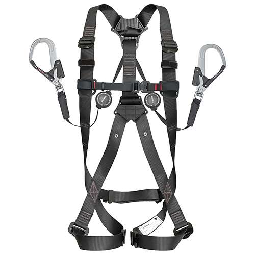 ∀タジマ/TAJIMA 【A1GSLER-WL2BK】黒 Lサイズ ハーネスGS ER150ダブル L2セット 巻取式 スチールフック (4975364265883)