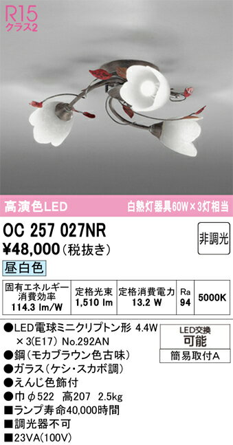 βオーデリック/ODELIC【OC257027NR】シャンデリア 高演色LED 昼白色 非調光 LEDランプ