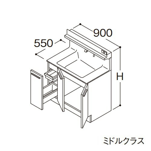 受注生産品(納期約1週間) ※こちらの商品はご入金確認後のお手配です。代引きでのお取り扱いはできません。メーカー直送品となります。 ※商品画像は代表型番のイメージです。型番通りのお手配になります。（色・形）等、確認の上ご注文下さい。 水栓タイプ：F1 扉：ミドルクラス ドア枠回避：左側回避 ●洗面ボウル一体カウンター 実容量：12L 人工大理石製（不飽和ポリエステル系樹脂）カラー：ホワイト ●止水栓 ※止水栓は付属していませんので、別売品をご購入ください。 ●排水栓 ヘアキャッチャー付き ワンプッシュ排水栓 ●排水トラップ 水抜き付ハード管 防臭栓付き 床排水用 ※壁排水の場合は、別途、壁排水管LO95をお手配ください。 ●キャビネット 底板点検口付き ※形状などの詳細はメーカーの商品図面等をご確認ください。LDSFA090AJLDN1