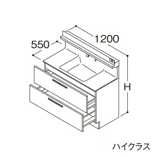 ###TOTO 【LDSFB120CCLDS1】洗面化粧台 ハイクラス オクターブ 2段引き出し 左側回避 カウンター高さ850mm 間口1200mm 寒冷地 受注約1週〔GA〕