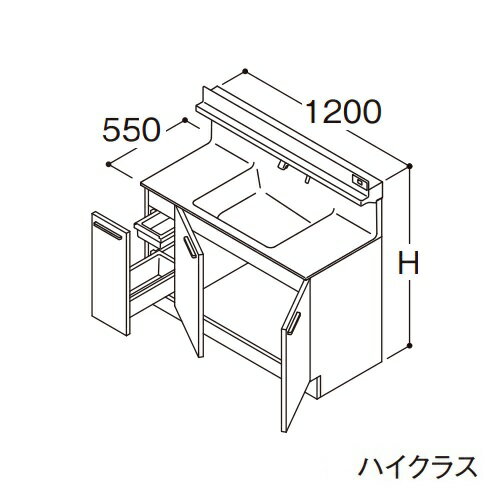 ###TOTO 【LDSFB120AJJDS1】洗面化粧台 ハイクラス オクターブ 片引き出し 回避なし+体重計収納あり カウンター高さ750mm 間口1200mm ..