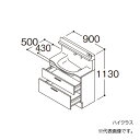 ###TOTO 【LDSFM090BCGDS1】洗面化粧台 ハイクラス オクターブスリム センターボウルプラン 2段引き出し 回避なし 間口900 寒冷地 受注約1週〔GA〕(4)