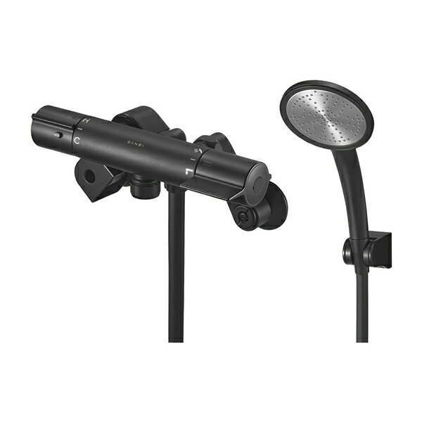 三栄水栓/SANEI 水栓金具【SK18C-5-N-MDP】マットブラック サーモシャワー混合栓 受注生産〔FA〕