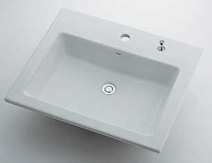 ###カクダイ【493-008H】角型洗面器//1ホール・ポップアップ独立つまみタイプ〔GB〕