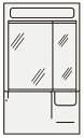 ###クリナップ ミラーキャビネット【M-602CHVH】2面鏡 BTSシリーズ LED 間口60cm〔GB〕