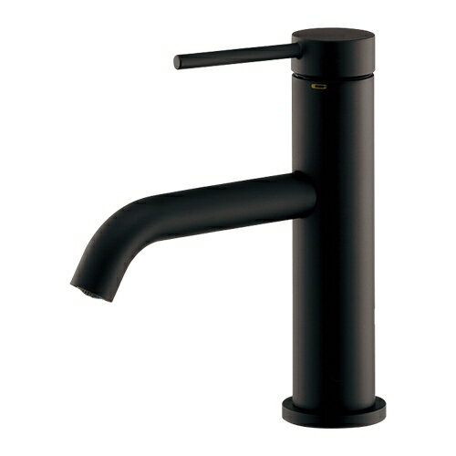 カクダイ【183-221-D】シングルレバー混合栓 マットブラック 洗面〔GB〕