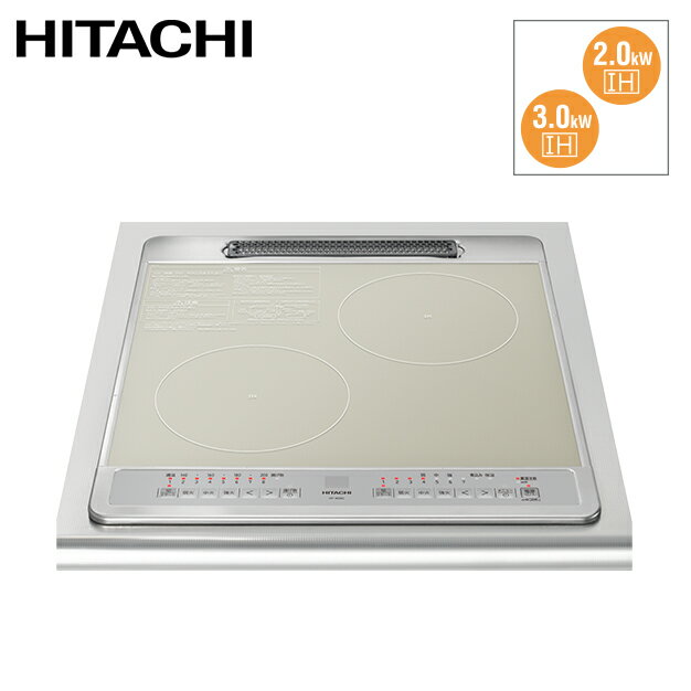 左IH：100W相当〜3.0kW、8段階 右IH：100W相当〜2.0kW、7段階 電圧、総消費電力：単相200V-4.0kW プラグ容量：単相200V用 コード：250V-20A（接地極付き）3芯キャブタイヤケーブル、長さ0.7m 外形寸法（幅×奥行×高さ）：450×520×76mm 質量：約7.0kg HT-40SB