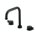 ###≧三栄水栓/SANEI 水栓金具【K5541N-MDP-13】ツーバルブ洗面混合栓(共用形) マットブラック 受注生産〔EA〕