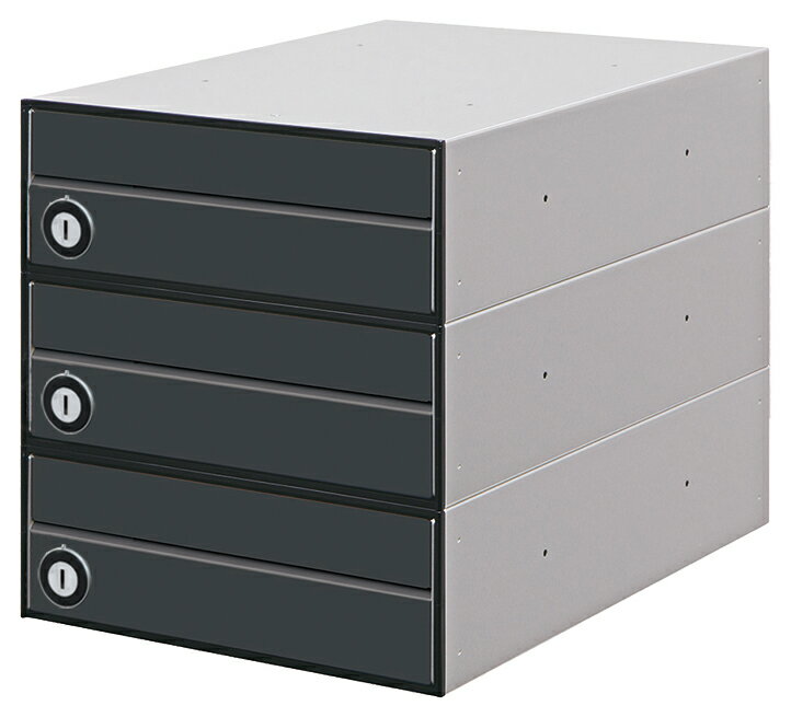 ●u.田島メタルワーク【MX-91-28FF-3-B(シリンダー錠)】ブラック 集合タイプ郵便受 省スペースタイプ 防..