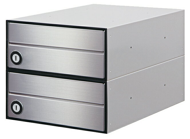 ●u.田島メタルワーク【MX-92-28FF-2-HL(シリンダー錠)】ヘアライン 集合タイプ郵便受 大型郵便対応タイプ 防雨仕様・前入前出 2段 受注生産