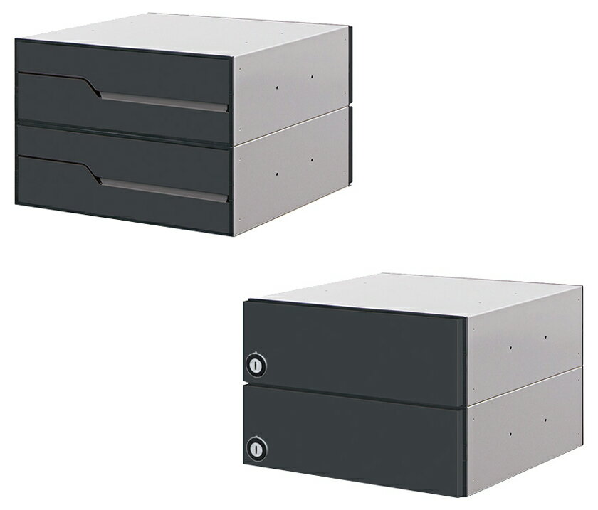 ###u.田島メタルワーク【MX-92-36FBU-2-B(シリンダー錠)】ブラック 集合タイプ郵便受 大型郵便対応タイプ 屋内・前入後出 2段 受注生産