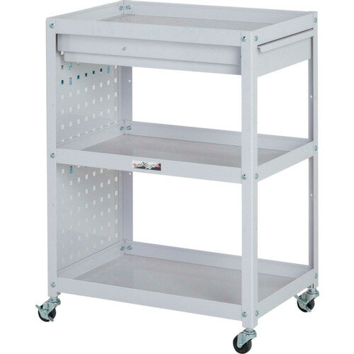 ●u.ヤマキン/山金工業【WCPC-3-P】コンビニワゴン ゴムキャスター パンチングパネル付 キャビネット付 ..