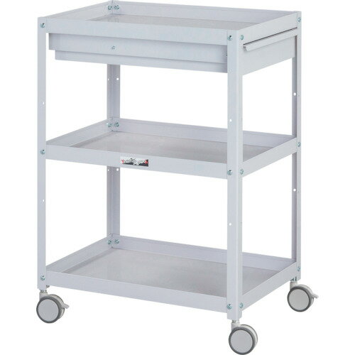 ●u.ヤマキン/山金工業【WCCS-3-P】コンビニワゴン 双輪キャスター キャビネット付 3段 W600mm×D400mm ..