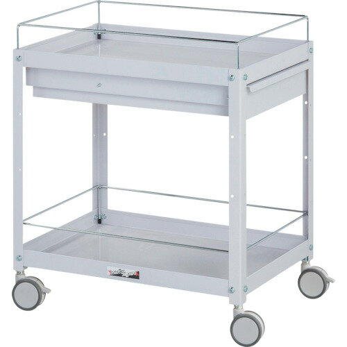 ●u.ヤマキン/山金工業【WCFCS-2-P】コンビニワゴン 双輪キャスター コボレ止め付 キャビネット付 2段 W..