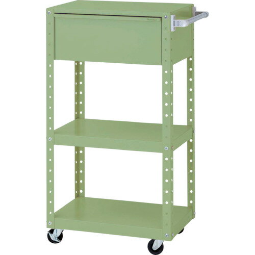 ####u.ヤマキン/山金工業【W6CSH-D-G】スペシャルワゴン 移動式 W600×D400×H1200 グリーン 組立式