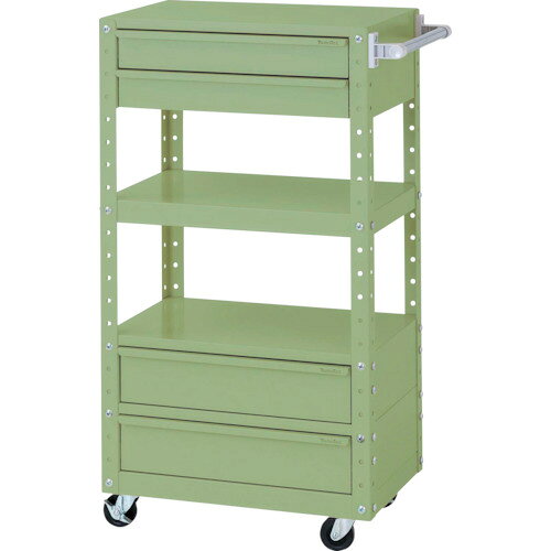 ●u.ヤマキン/山金工業【W6CUH-SBM2-G】スペシャルワゴン 移動式 W600×D400×H1200 グリーン 組立式