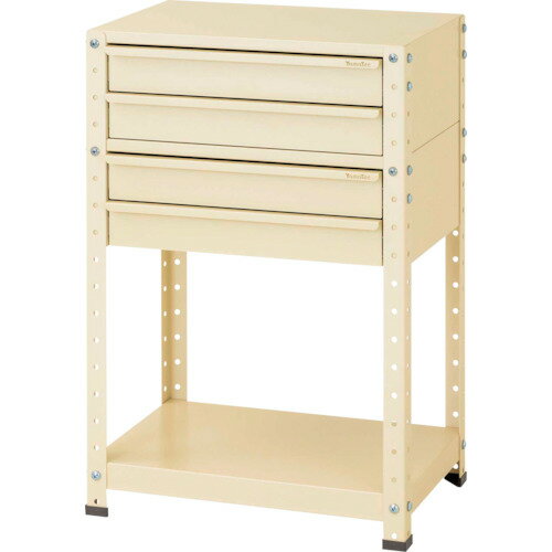 ●u.ヤマキン/山金工業【W6-S2-IV】スペシャルワゴン 固定式 W600×D400×H900 アイボリー 組立式