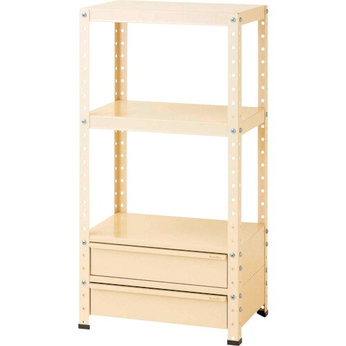 ####u.ヤマキン/山金工業【W6H-BM2-IV】スペシャルワゴン 固定式 W600×D400 H1200 アイボリー 組立式