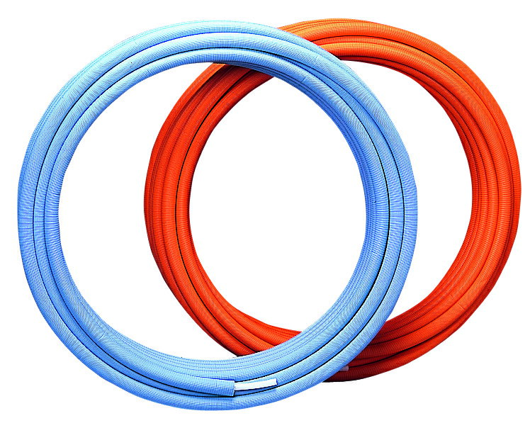 ####積水化学工業 エスロン【TH13Y45】架橋ポリエチレン管 エスロペックス ラクのび保温付エスロンペックス(保温材厚:10mm) オレンジ(給湯用) 呼び径13〔JB〕