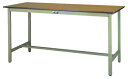####u.ヤマキン/山金工業【SWPH-775-MG】ワークテーブル 300シリーズ 固定式 H900mm ポリエステル天板(木目柄) グリーン 組立式