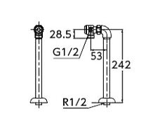 TOTO 水栓金具【TL347C1R】アングル形止水栓 床給水〔HC〕