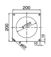 リンナイ ガス給湯器 部材【PST-KC15-20×20】(24-1003) PS前扉化粧板 φ100 Tタイプ〔GH〕