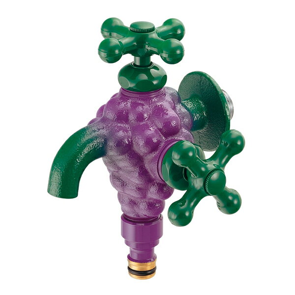 カクダイ【722-700-13】ガーデンタップ双口"ぶどう"〔GB〕