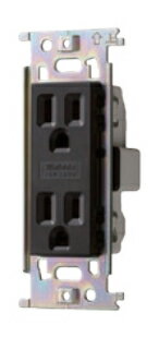 Я明工社 【ML1287C】ML接地ダブルコンセント チョコ 定格15A 125V