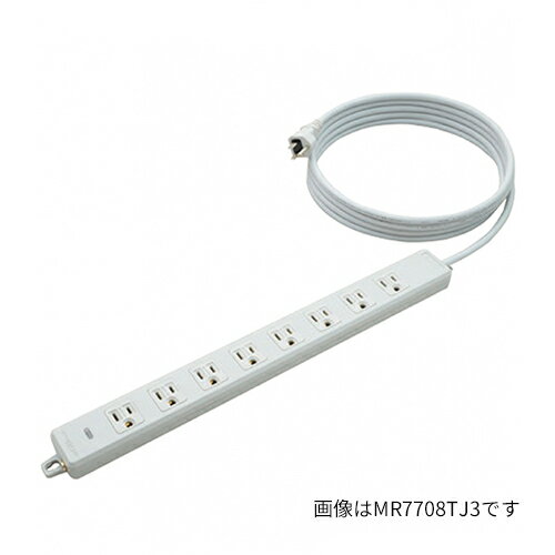 Я明工社 【MR7708TJ5WR】横形OA接地タップ 8個口 コード5m 赤 受注生産