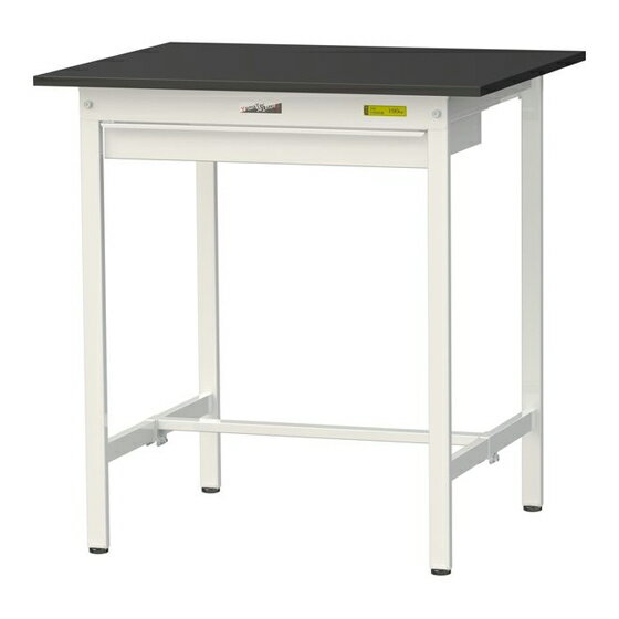 ●u.ヤマキン/山金工業 【SLKH-975W-BKW】ワークテーブル LABシリーズ(固定式 ワイド引出し付) H950mm 基本形 ケミテクト天板(ブラック) 組立式